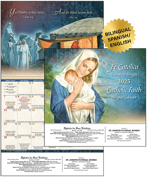 Classic Catholic Art Stapled Wall Calendar